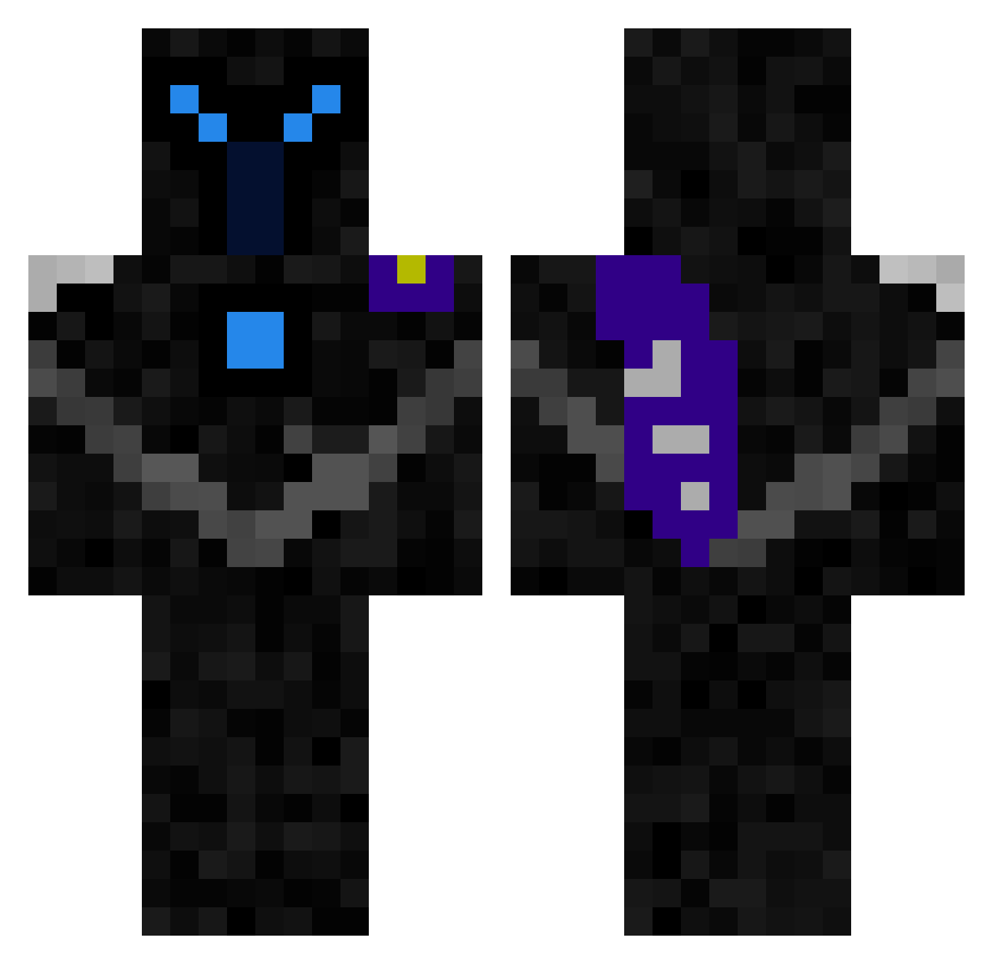 ZonicsYT Minecraft skin, front and back view