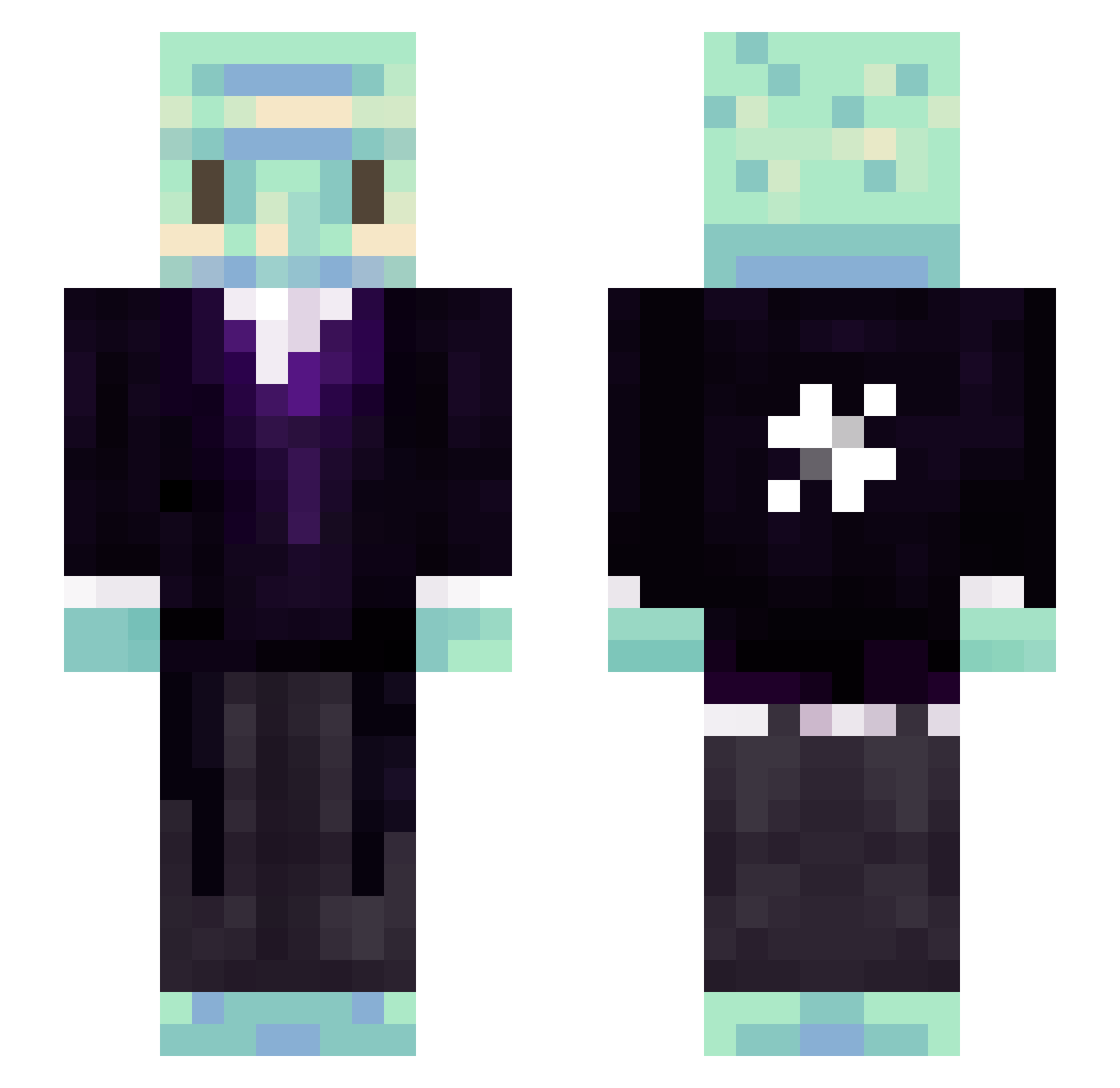 ThePille Minecraft skin, front and back view
