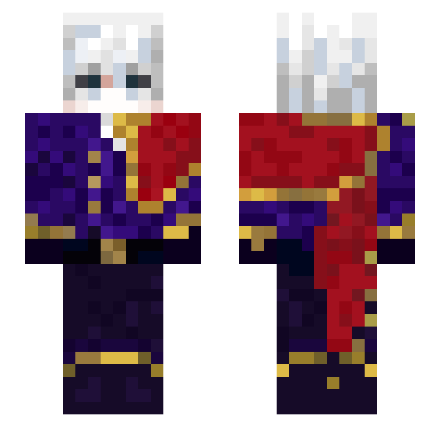 SAOmirox Minecraft skin, front and back view