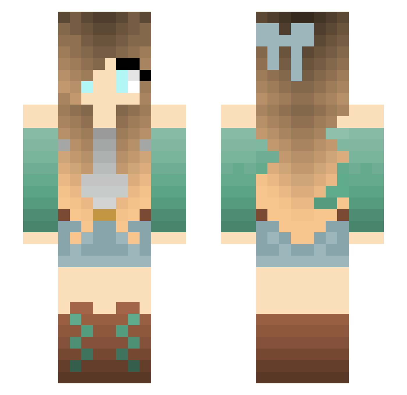 pedee Minecraft skin, front and back view