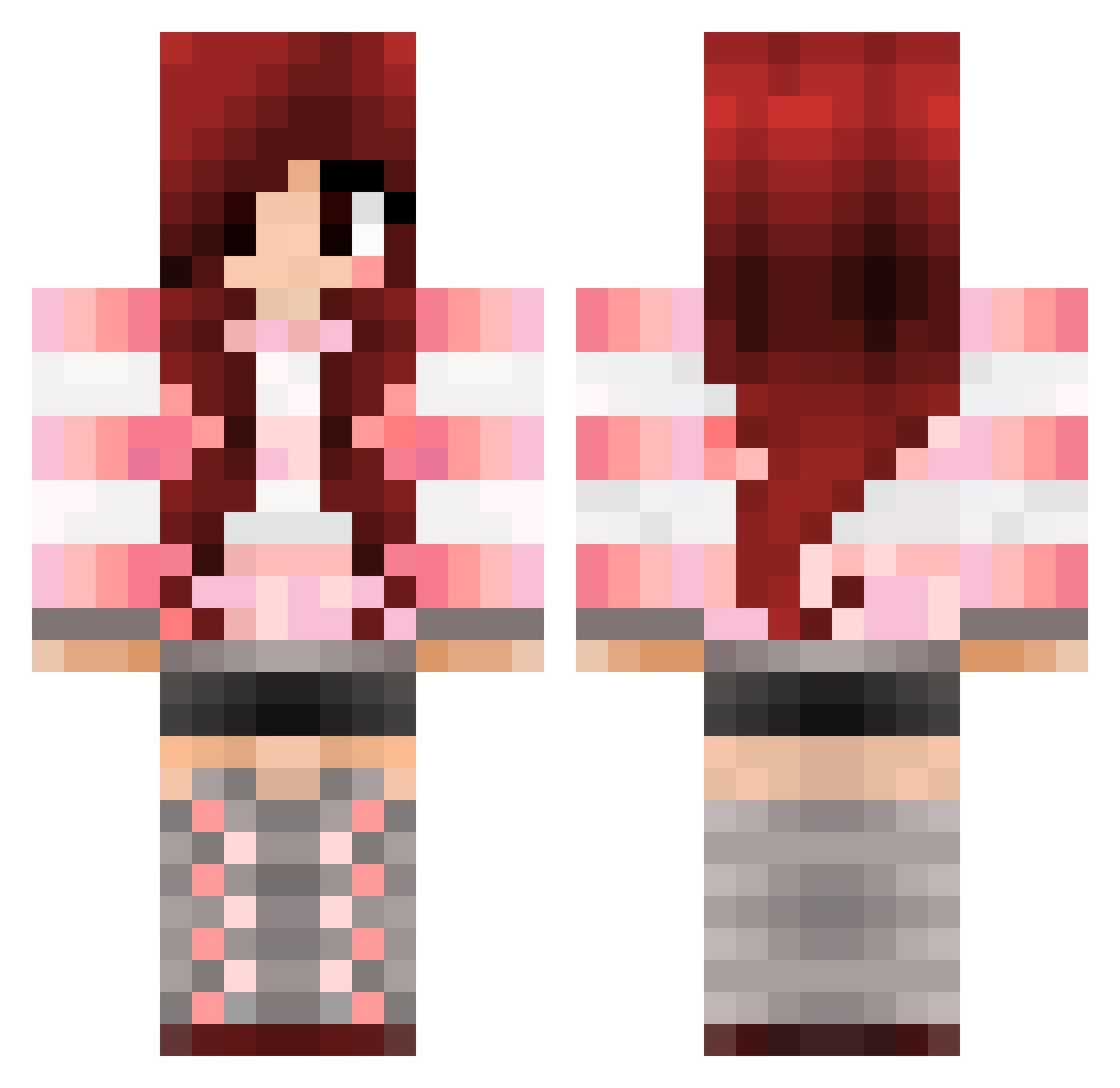 StarryGalaxy Minecraft skin, front and back view