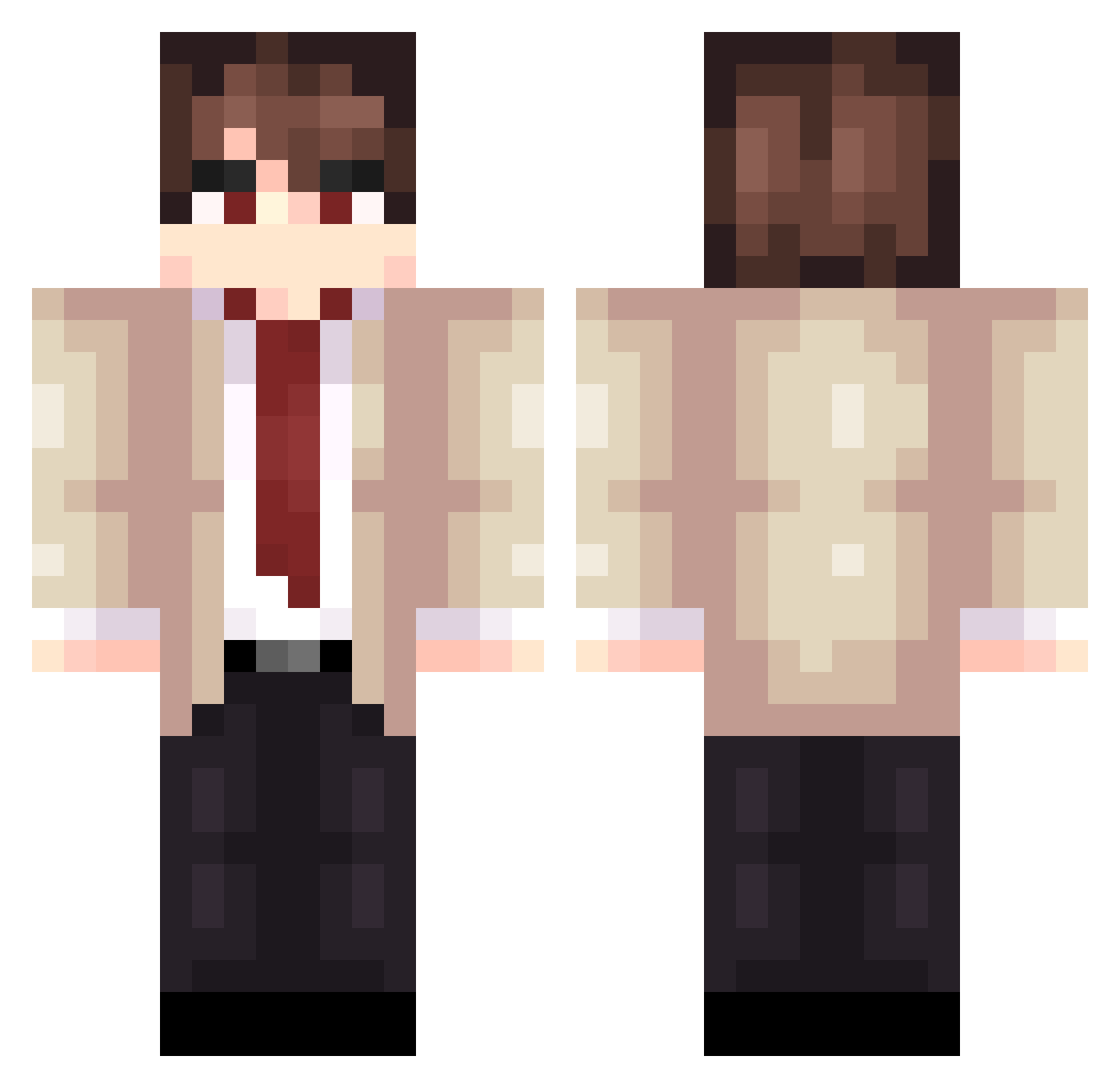 intotoons Minecraft skin, front and back view