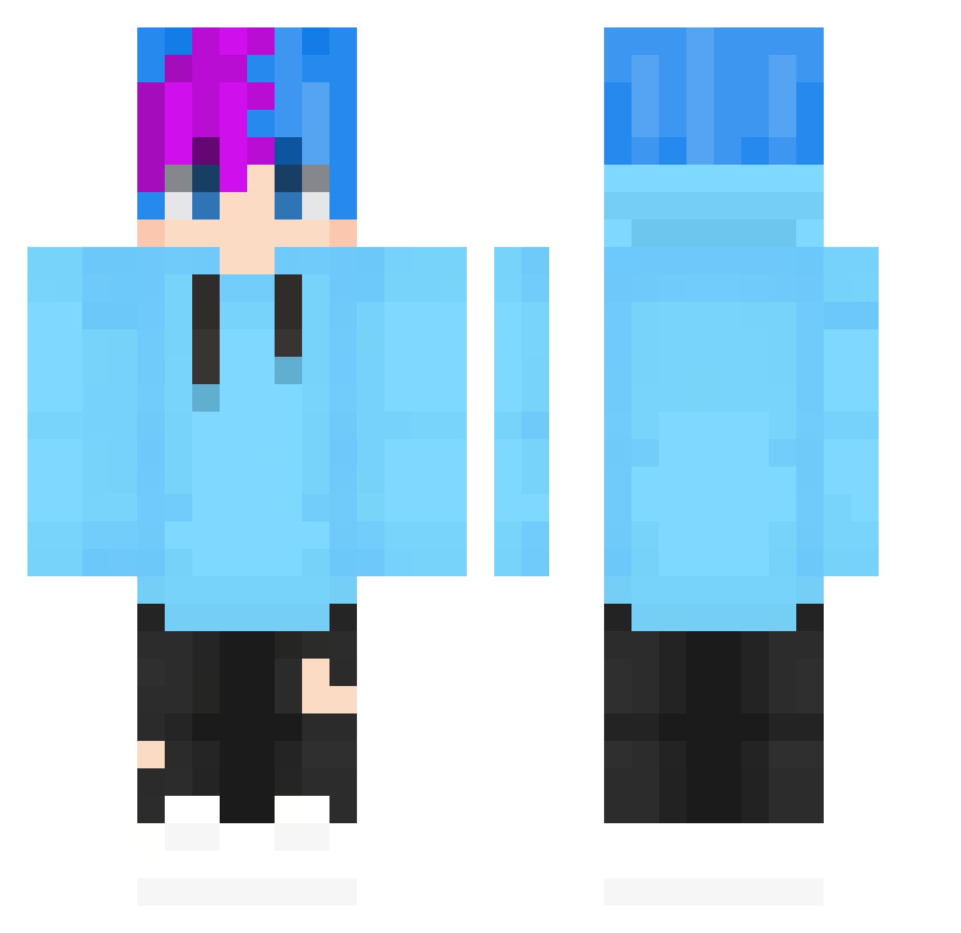 The_Real_Belle Minecraft skin, front and back view