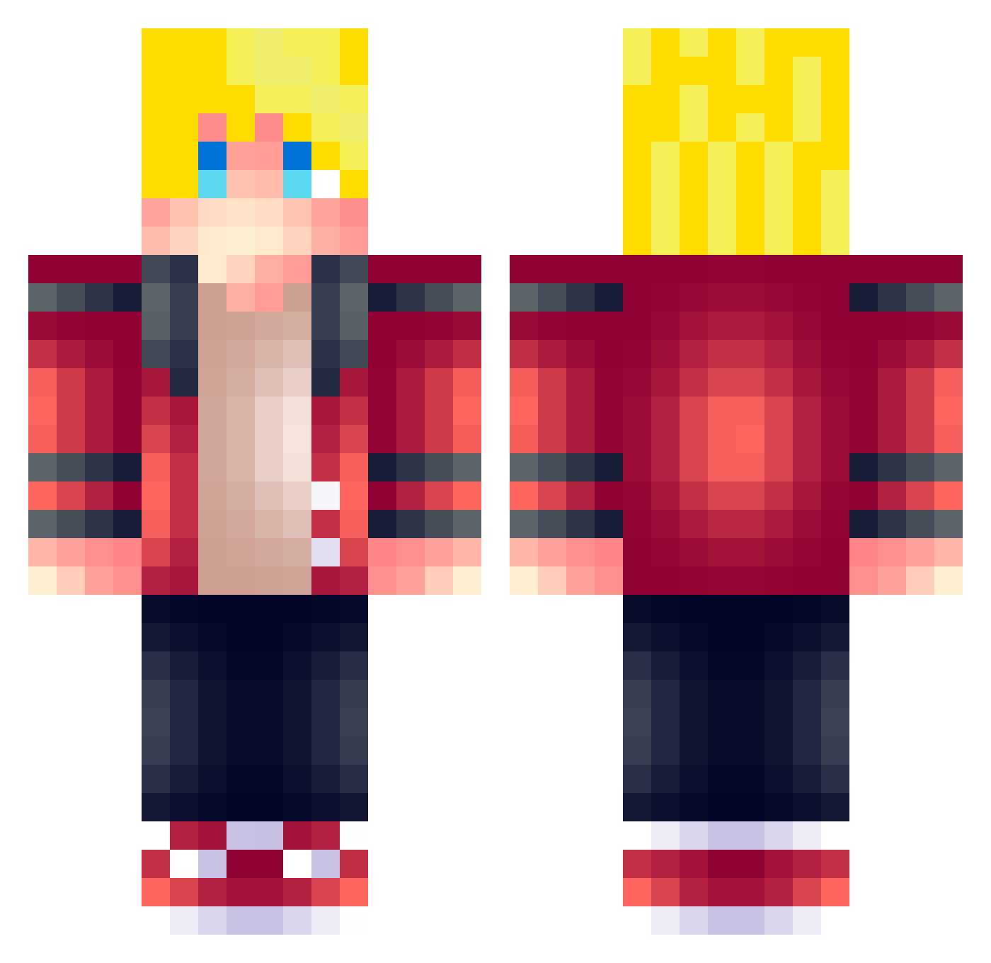 Sushi4K Minecraft skin, front and back view