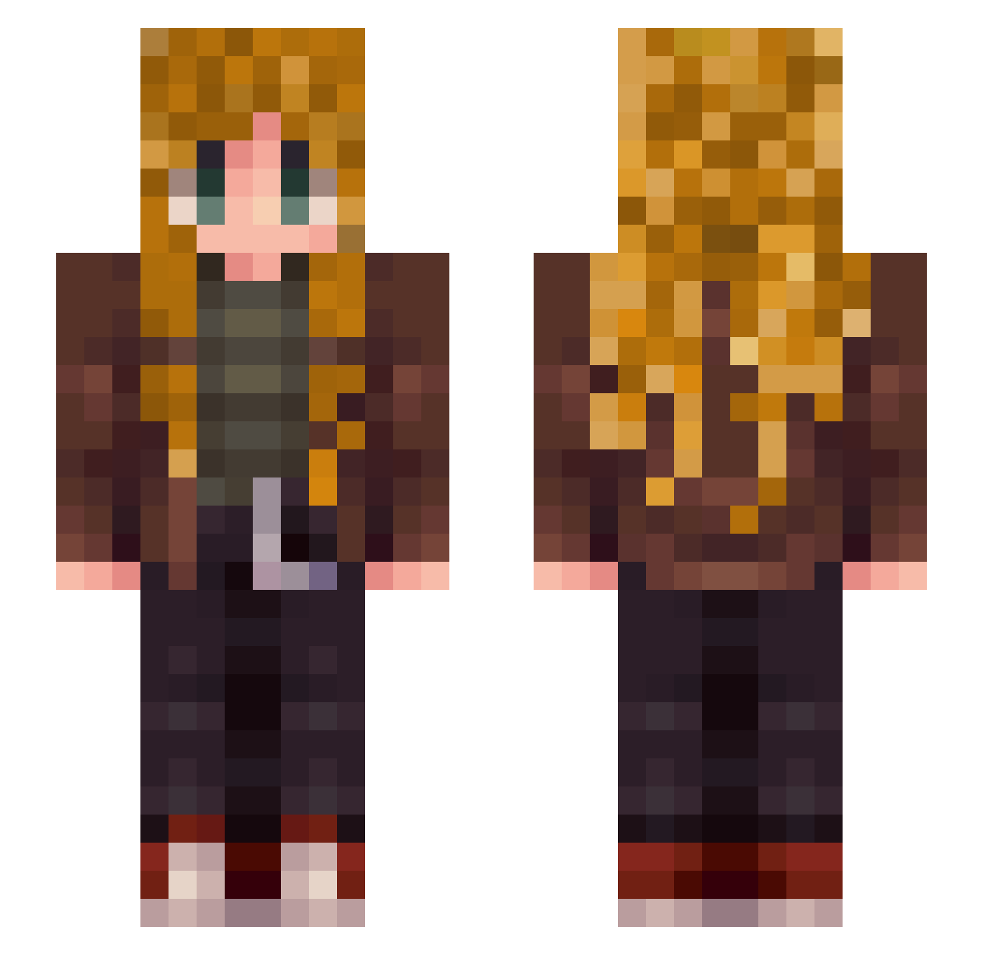 Thranse Minecraft skin, front and back view