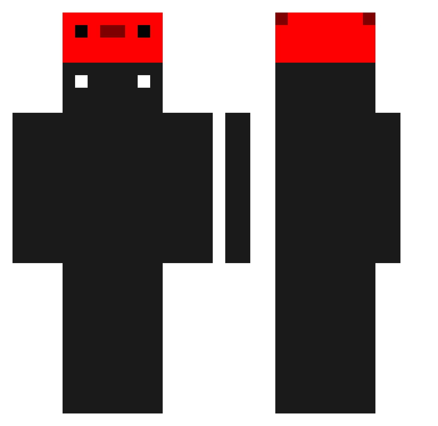 xInterrogative Minecraft skin, front and back view