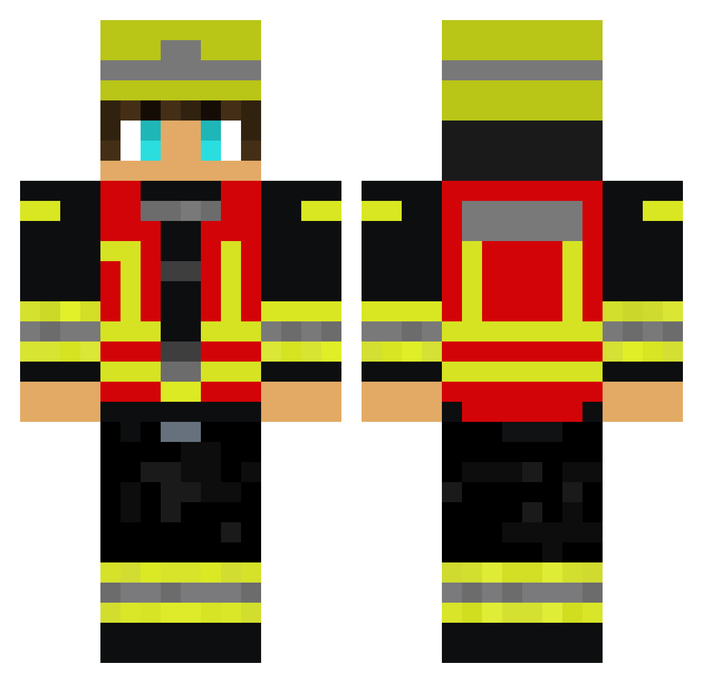 FeuerwehrSani112 Minecraft skin, front and back view