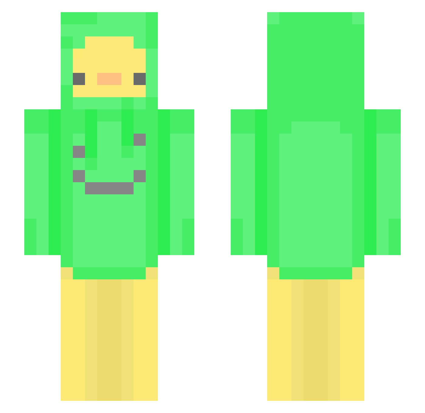 SilveryMoon32 Minecraft skin, front and back view
