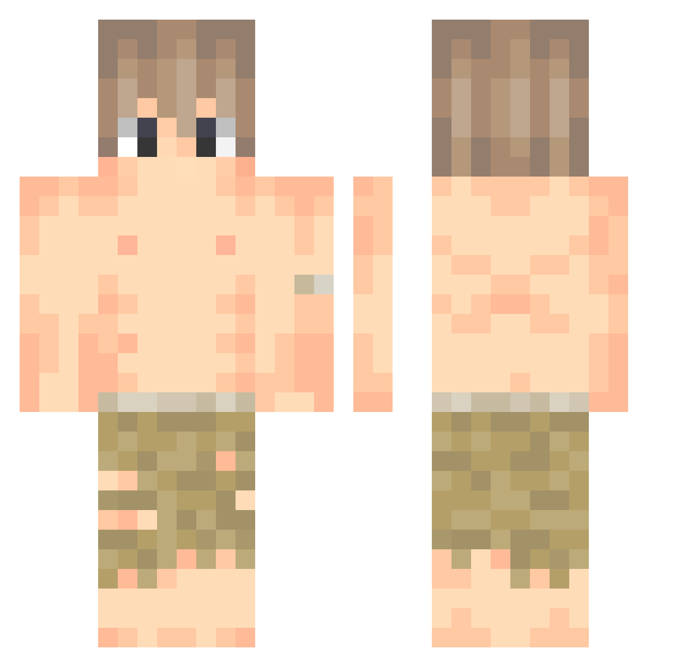 phyxios74 Minecraft skin, front and back view