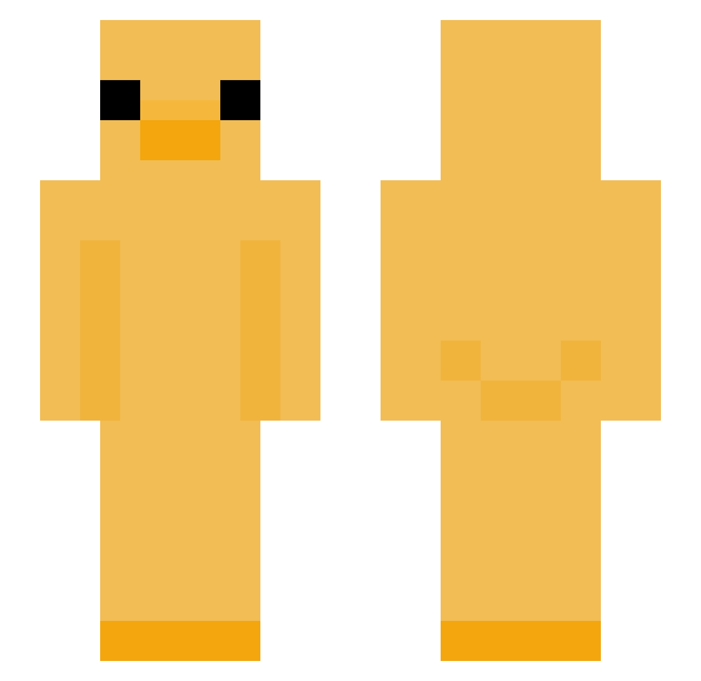 stefime Minecraft skin, front and back view
