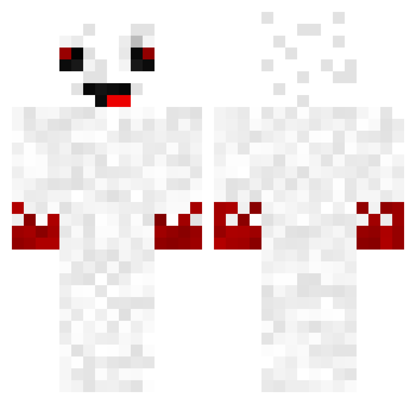 EverMo Minecraft skin, front and back view