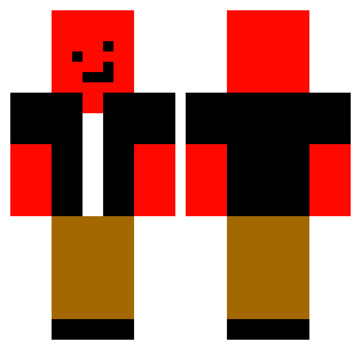 toooooma Minecraft skin, front and back view