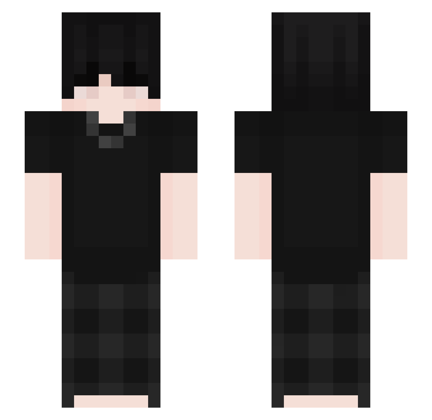 Roxy666333 Minecraft skin, front and back view