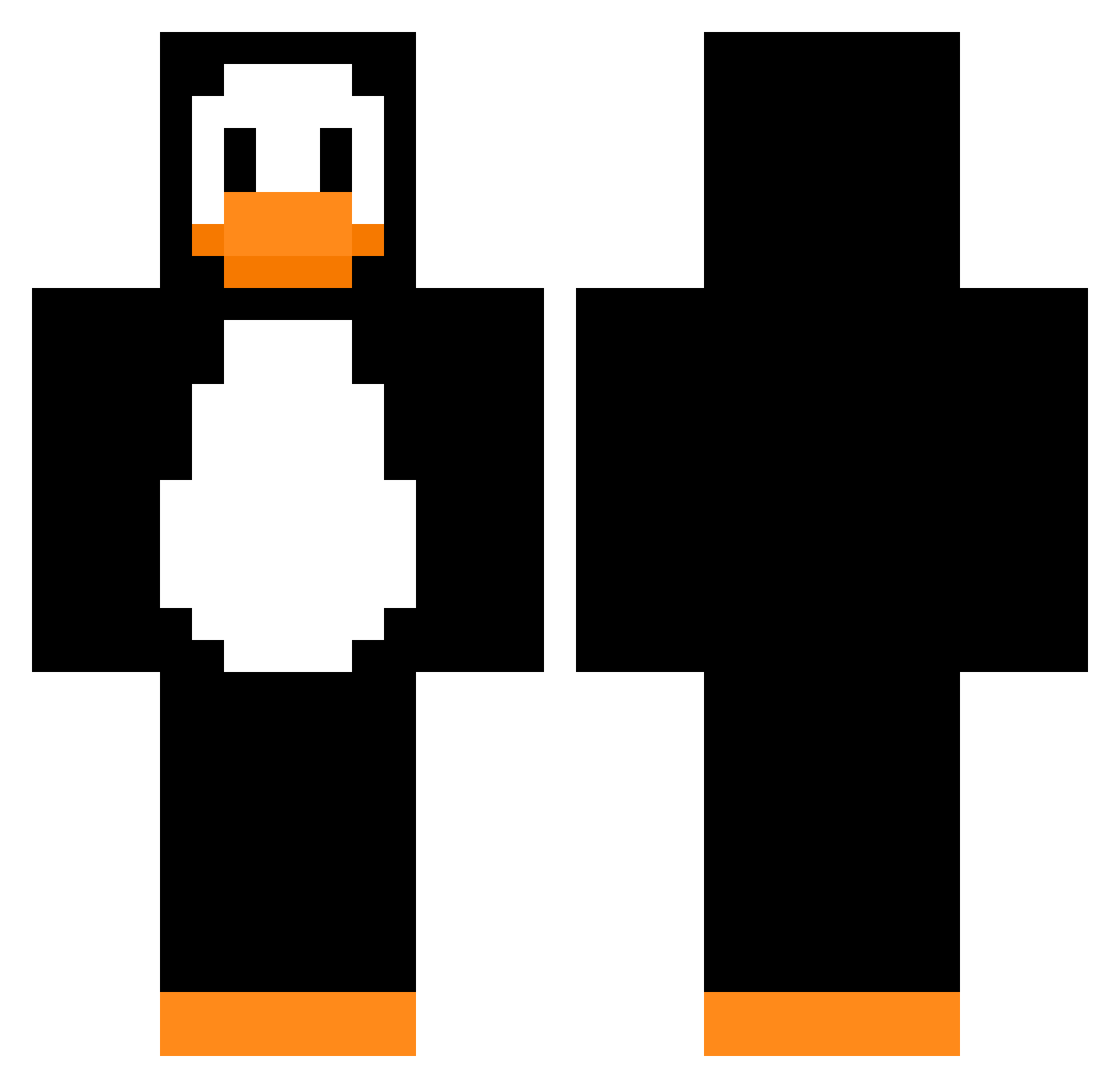 Qutorium Minecraft skin, front and back view