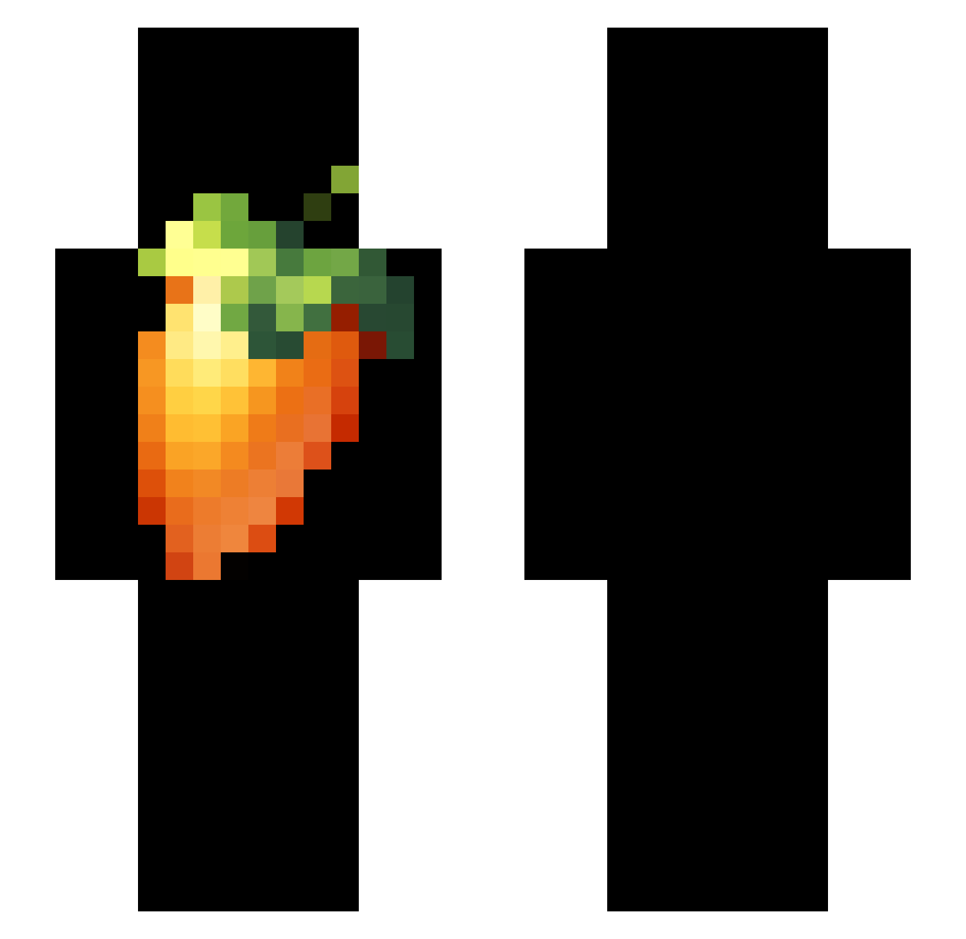 x210 Minecraft skin, front and back view