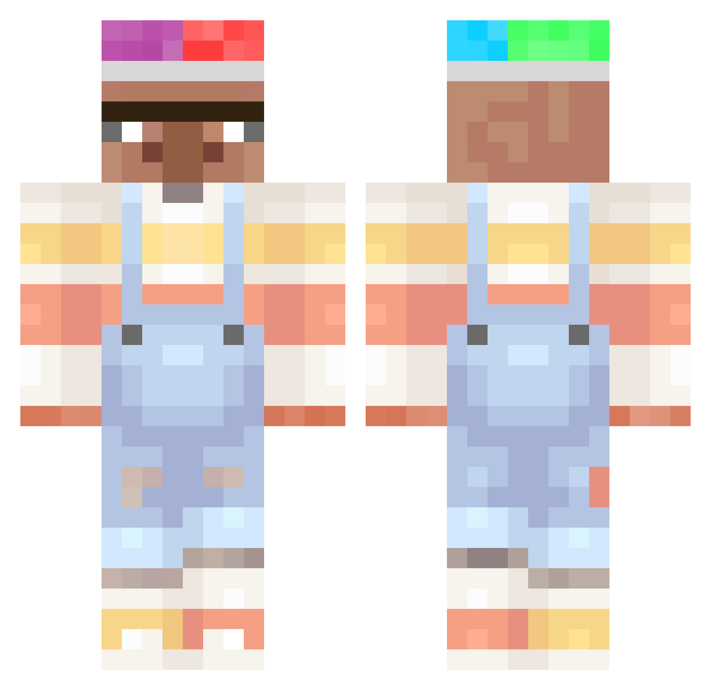 vitalism Minecraft skin, front and back view