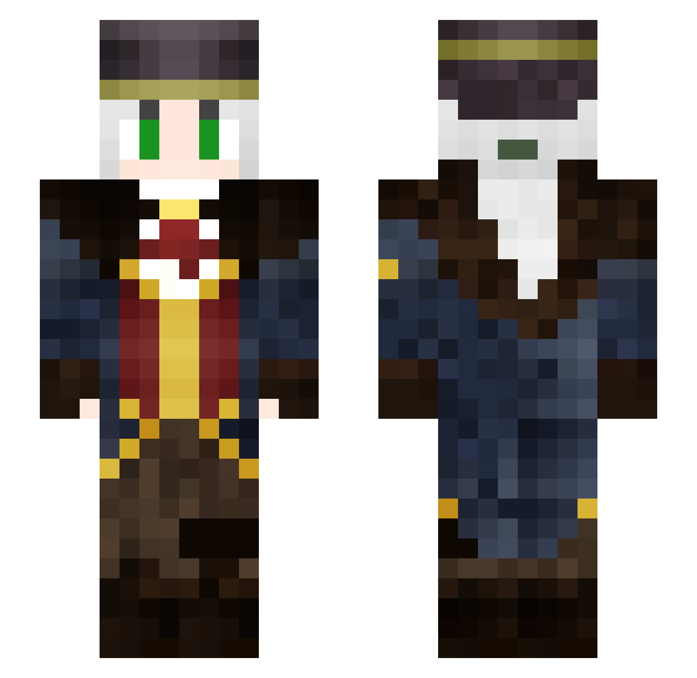 tr1ggert Minecraft skin, front and back view