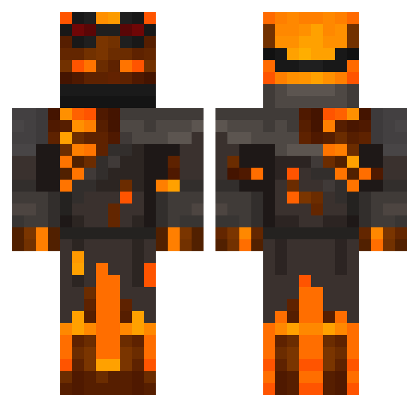Frofcio Minecraft skin, front and back view