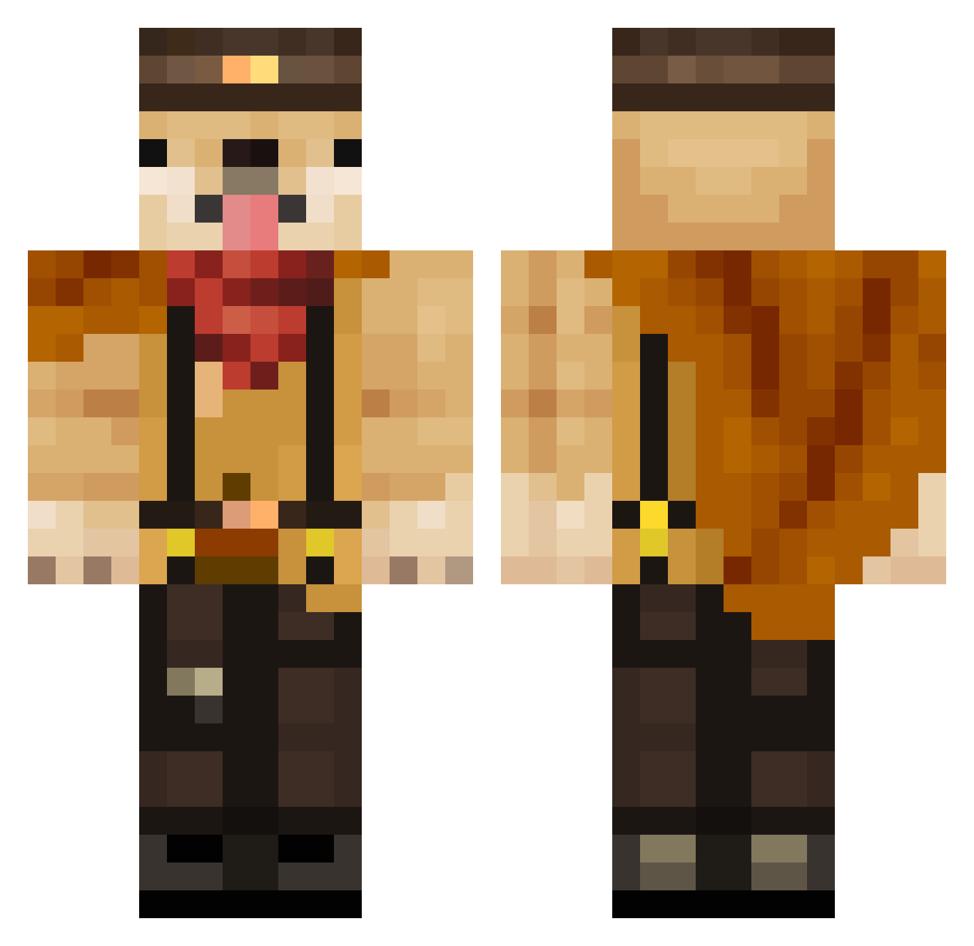 frostra Minecraft skin, front and back view