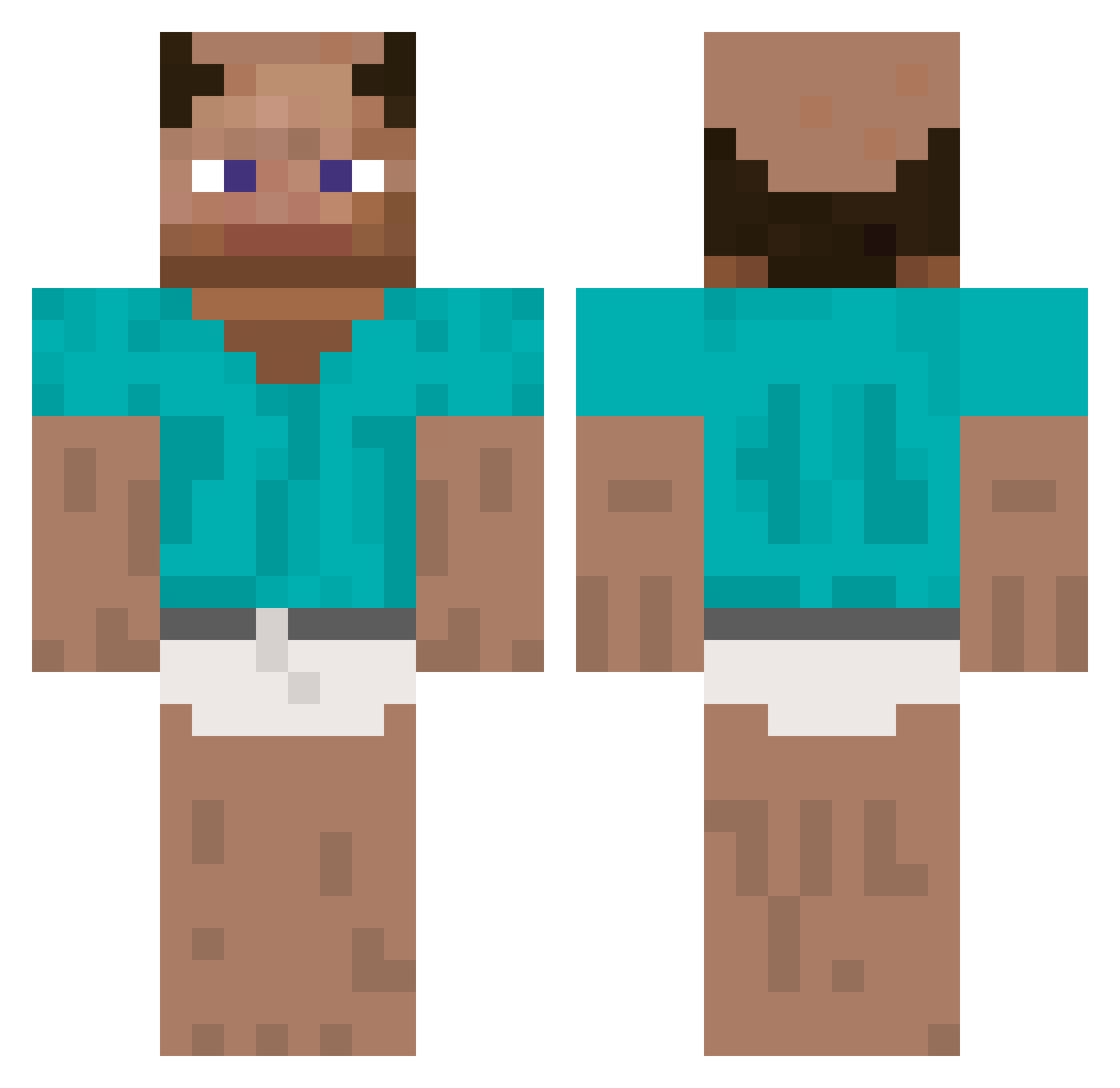 SoControlled Minecraft skin, front and back view