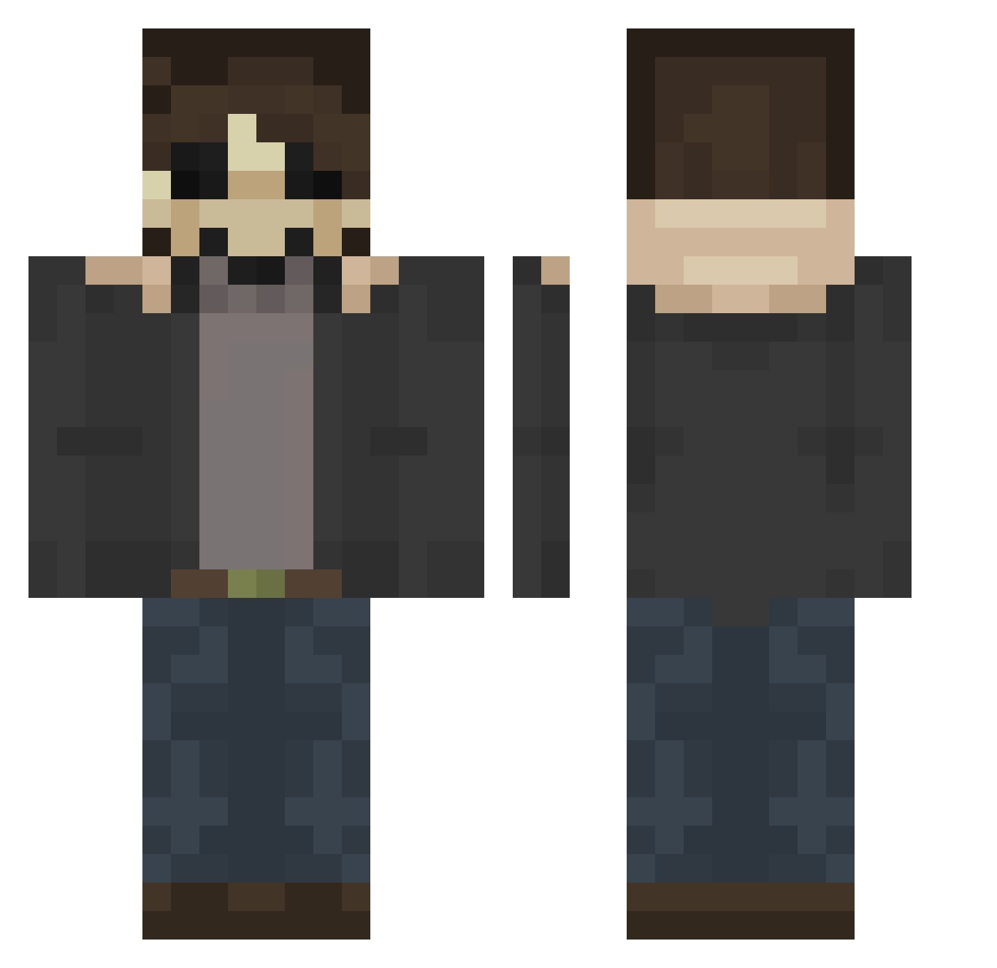 pult0pe Minecraft skin, front and back view
