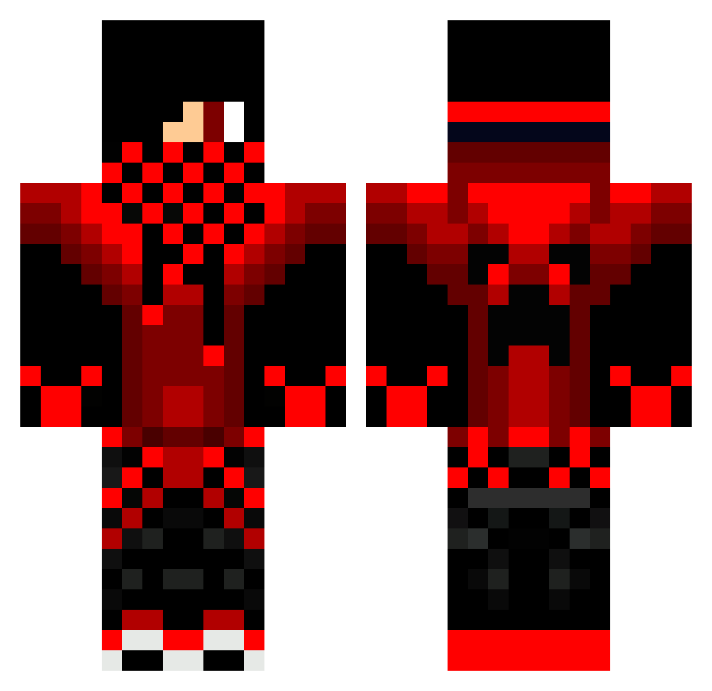 Disruptable Minecraft skin, front and back view