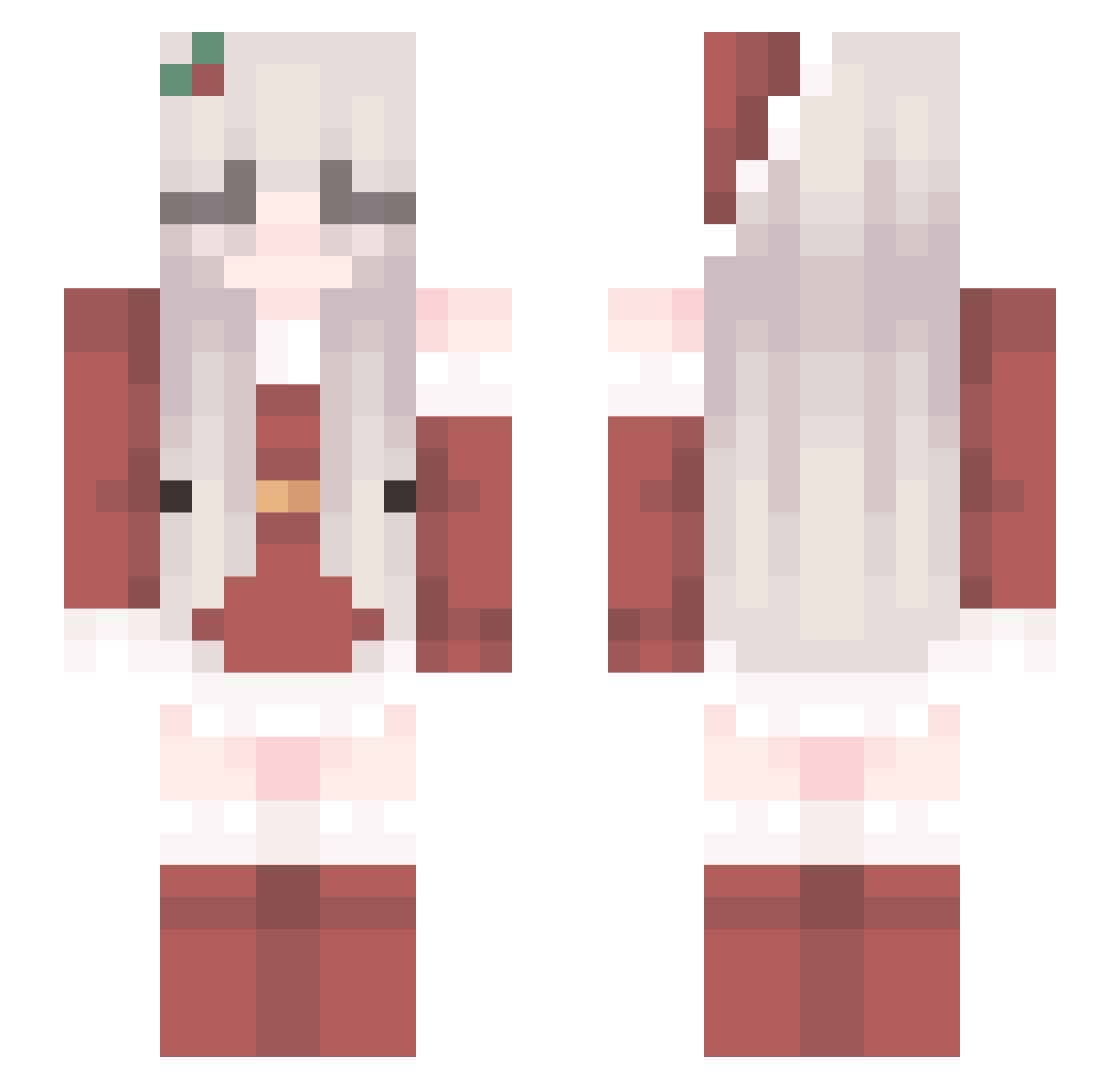 uwulexie Minecraft skin, front and back view