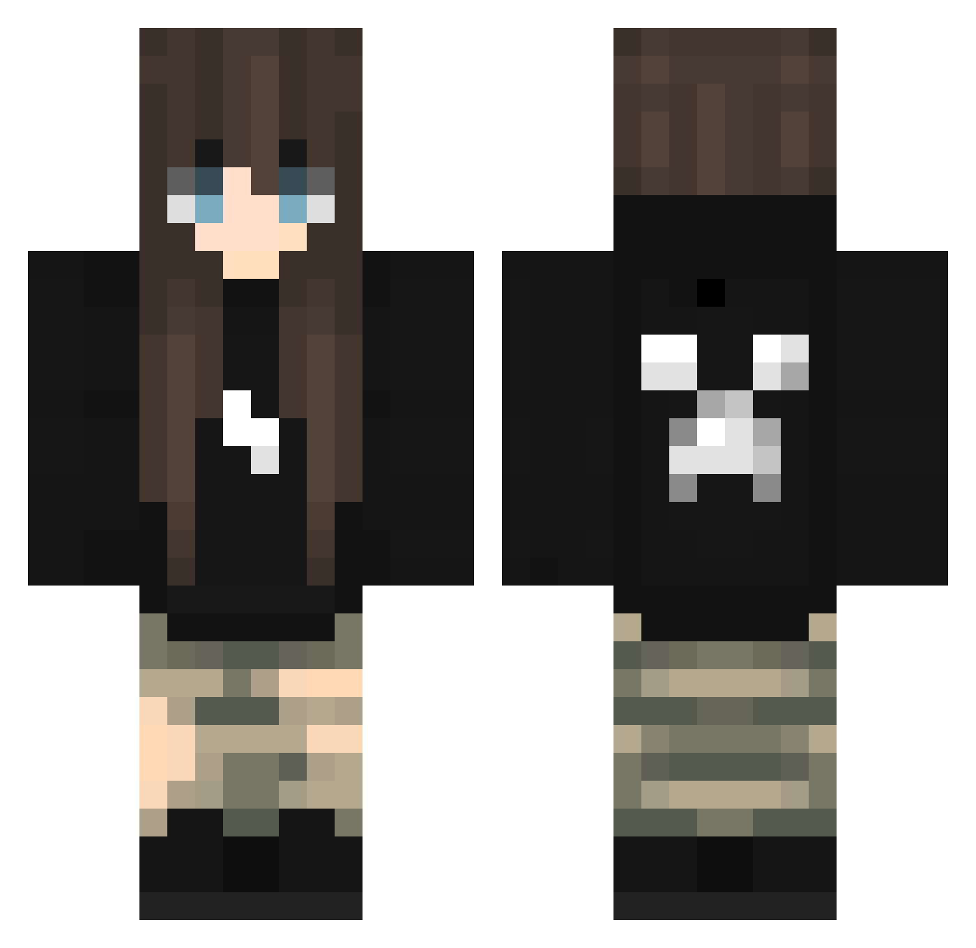 Zuzu_mc Minecraft skin, front and back view