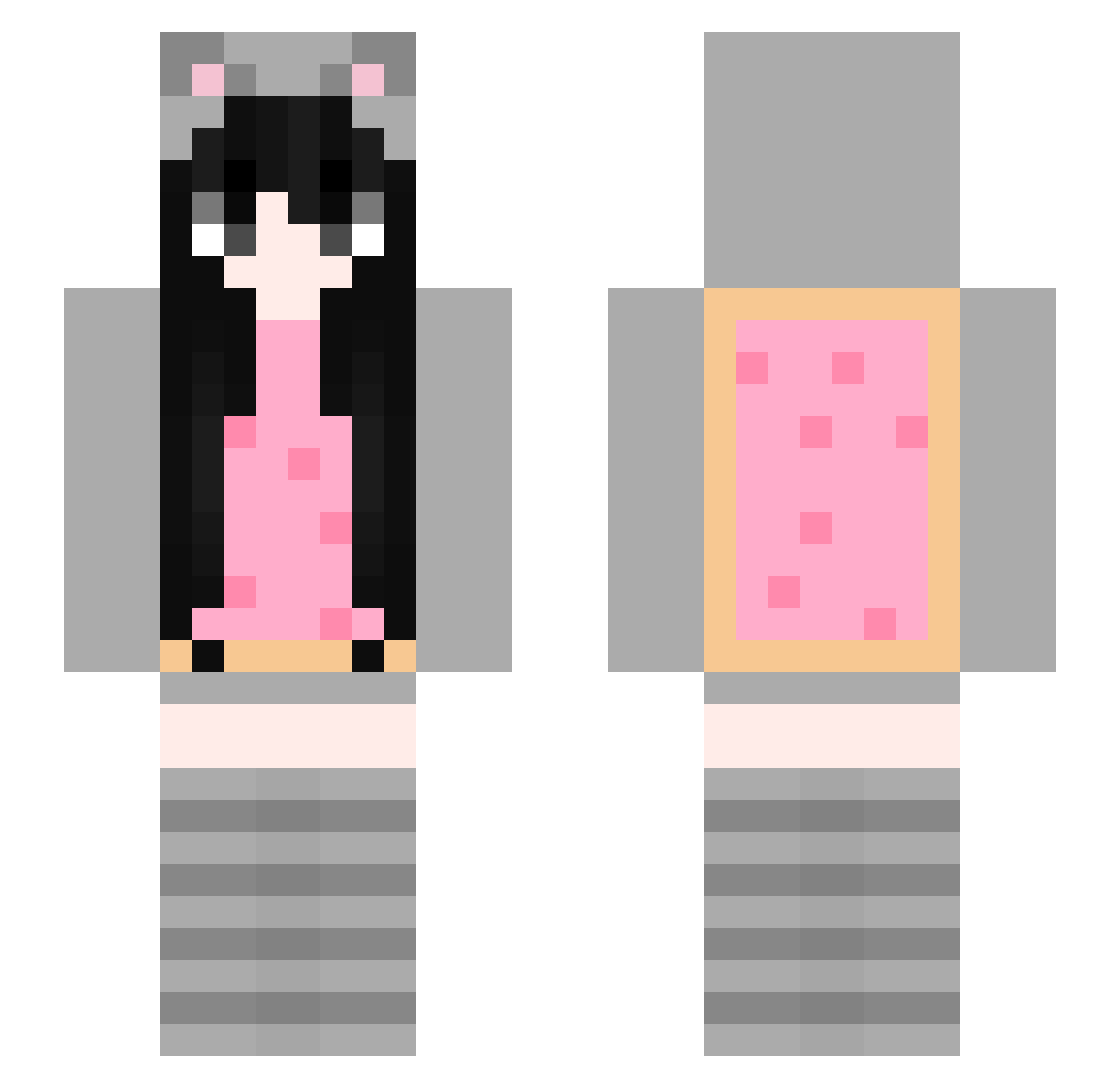 ChokingKink Minecraft skin, front and back view