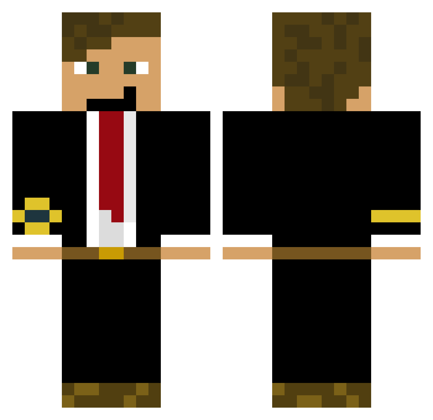 Arthurbripir Minecraft skin, front and back view