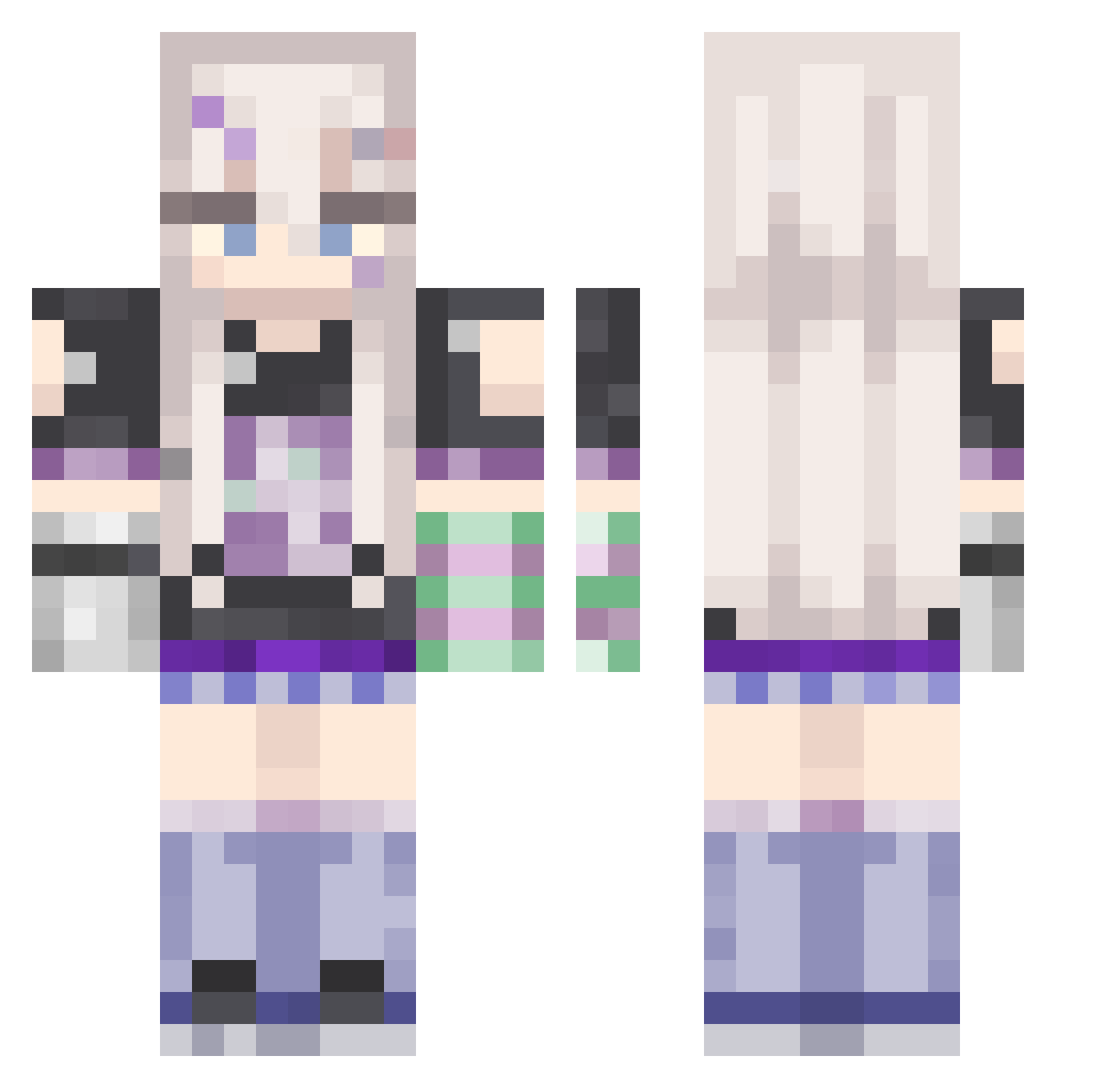 vivisgun Minecraft skin, front and back view