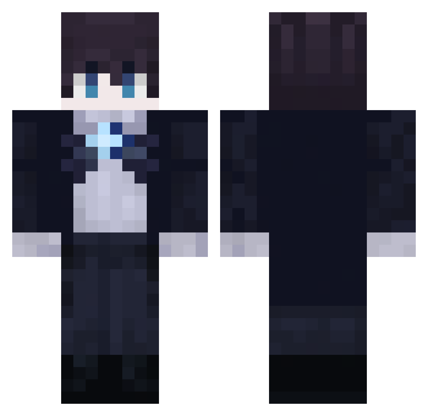 Sossini Minecraft skin, front and back view