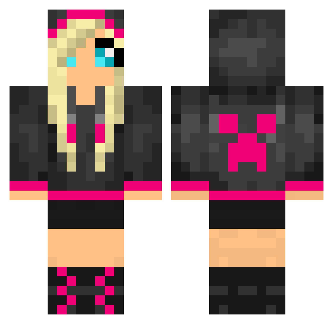 Andrea Minecraft skin, front and back view