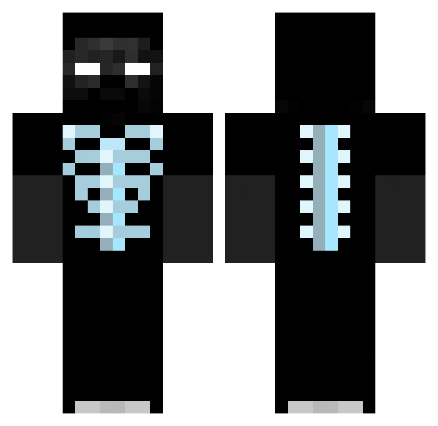 Rwk Minecraft skin, front and back view