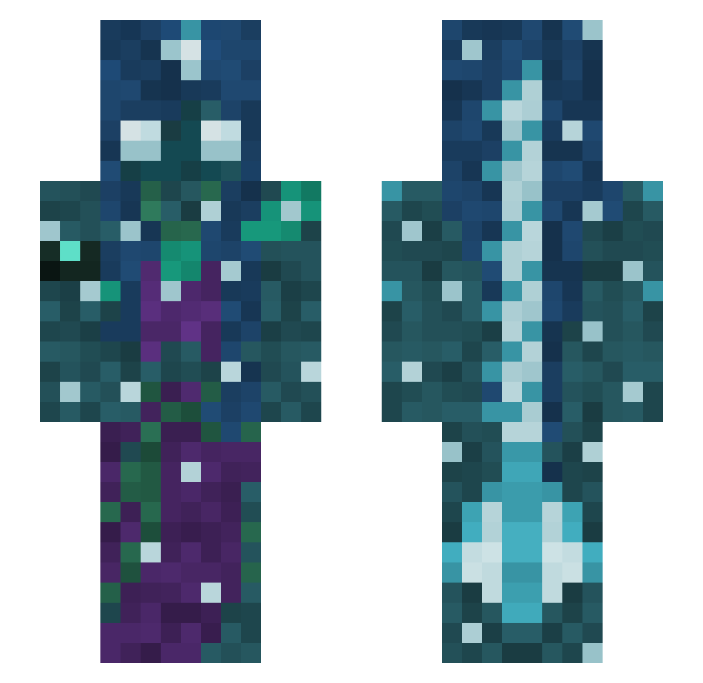 HUSKY_LOAF Minecraft skin, front and back view
