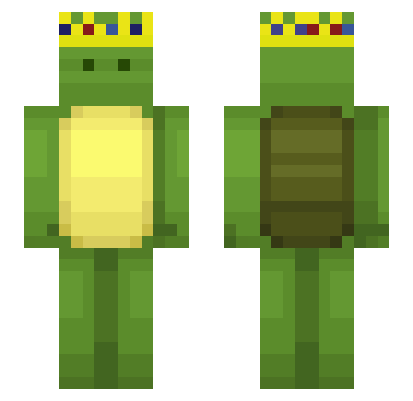 SiltyCrib Minecraft skin, front and back view
