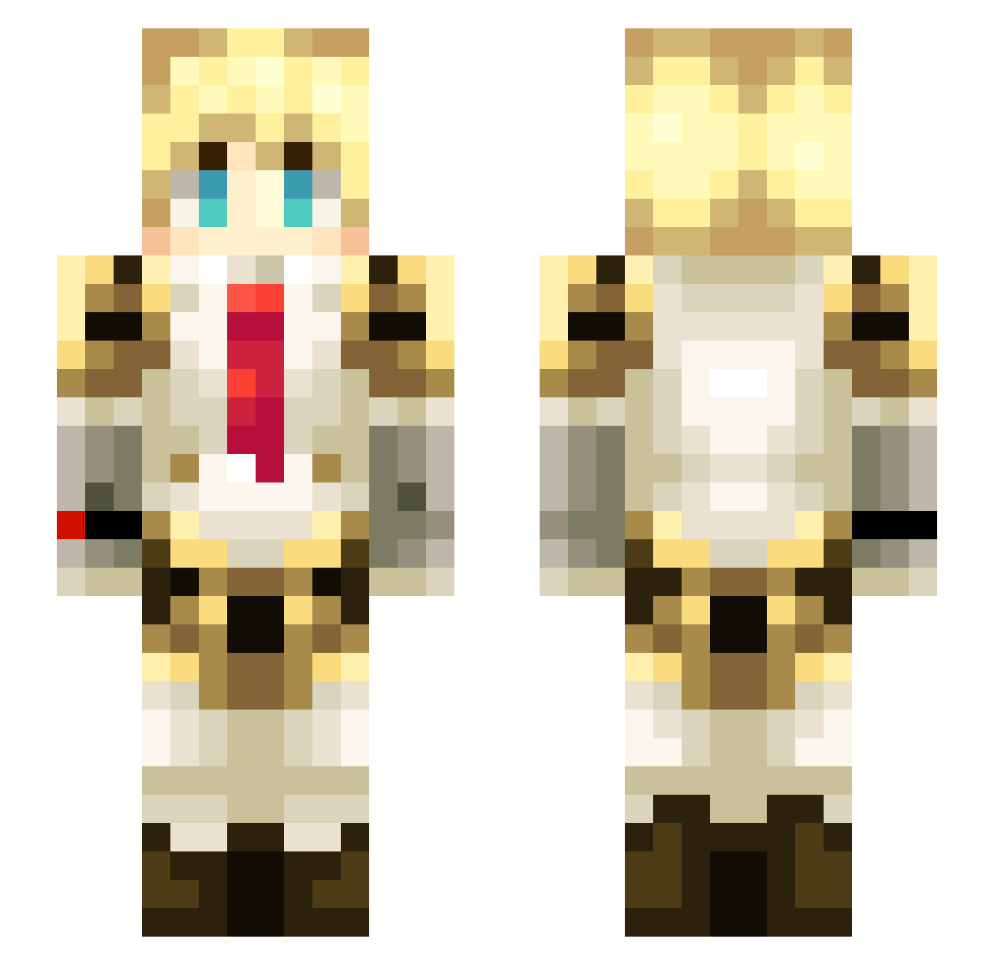 Prak_Giggles Minecraft skin, front and back view