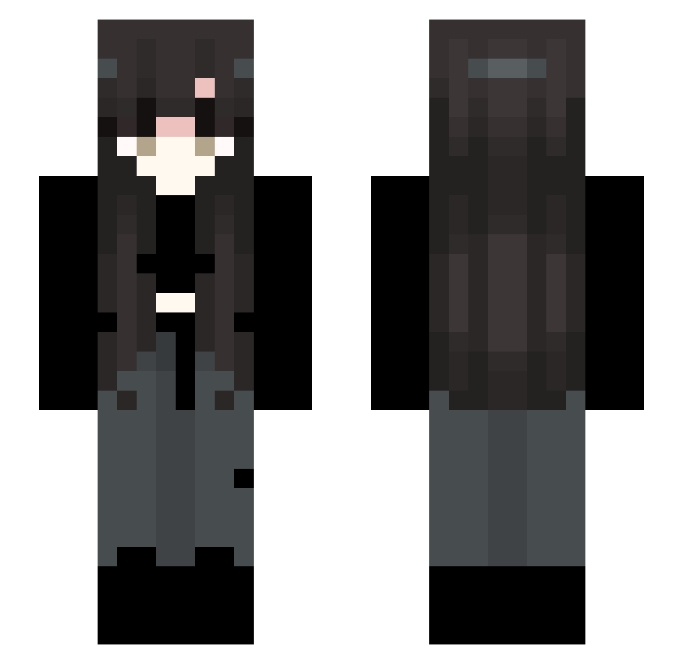 aslanaa Minecraft skin, front and back view