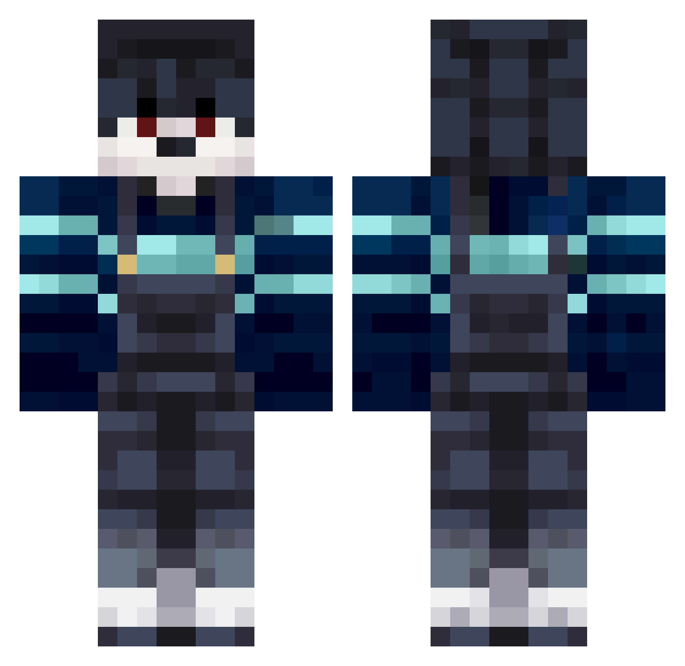 Remittal Minecraft skin, front and back view