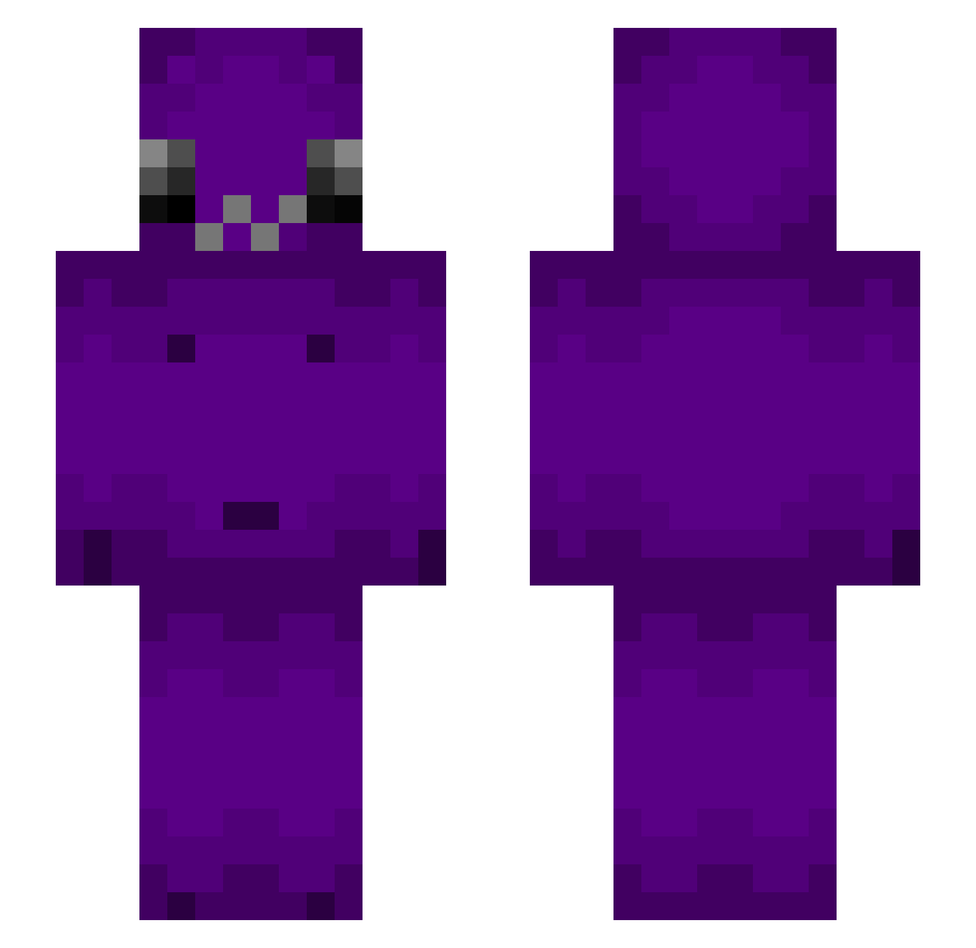 Revertive Minecraft skin, front and back view
