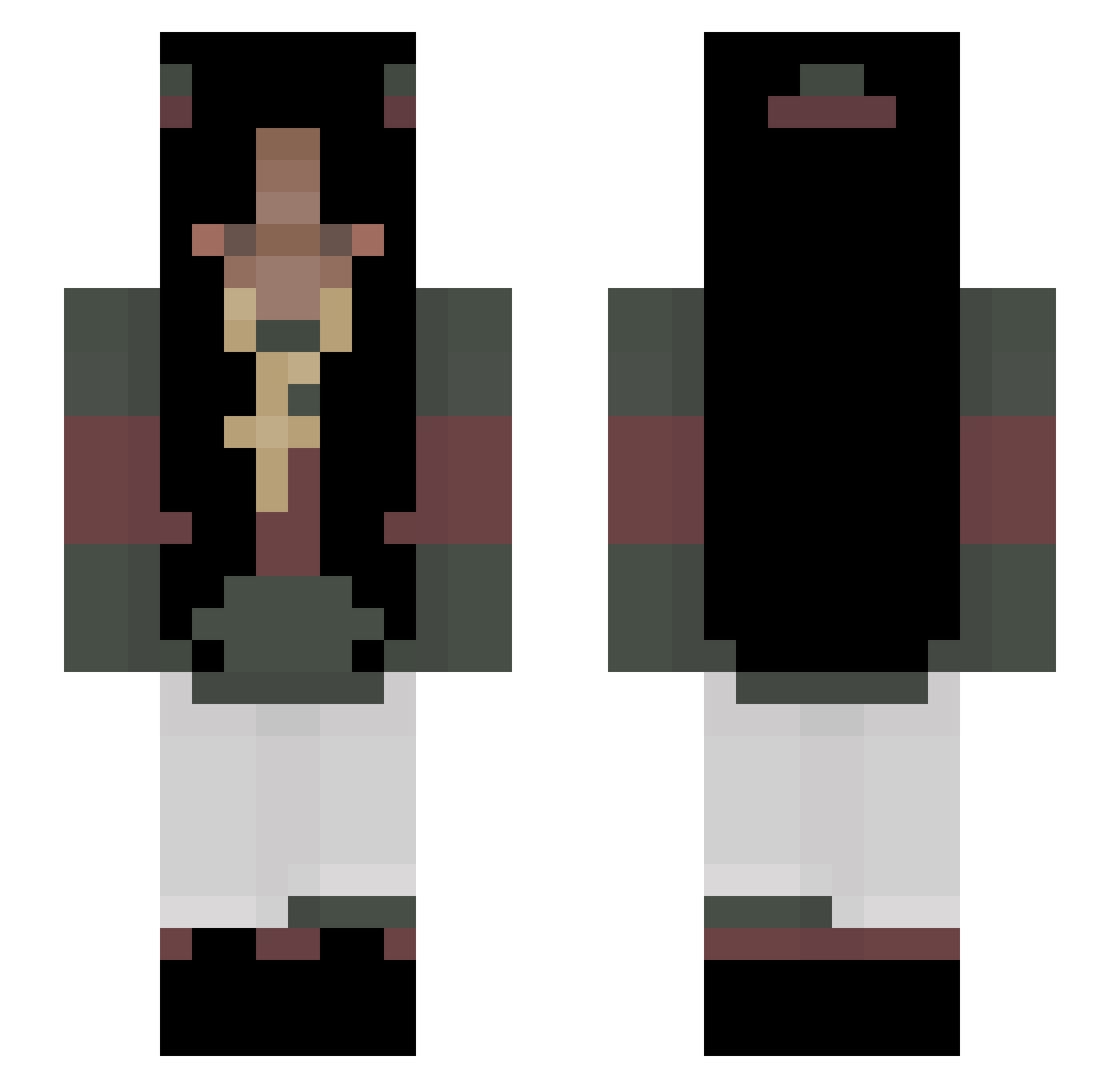 kiyomisWRLD Minecraft skin, front and back view
