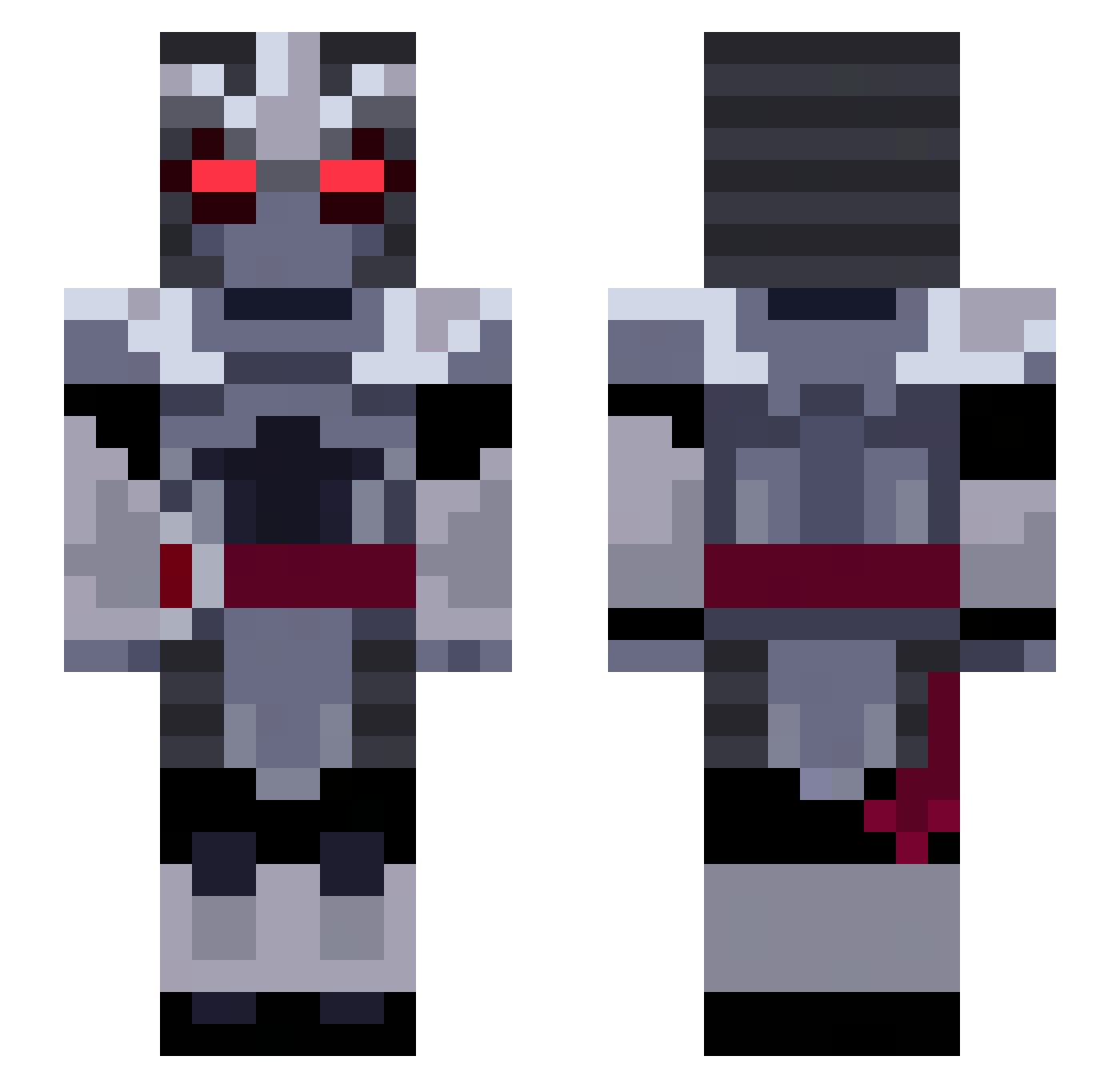 Veafy Minecraft skin, front and back view