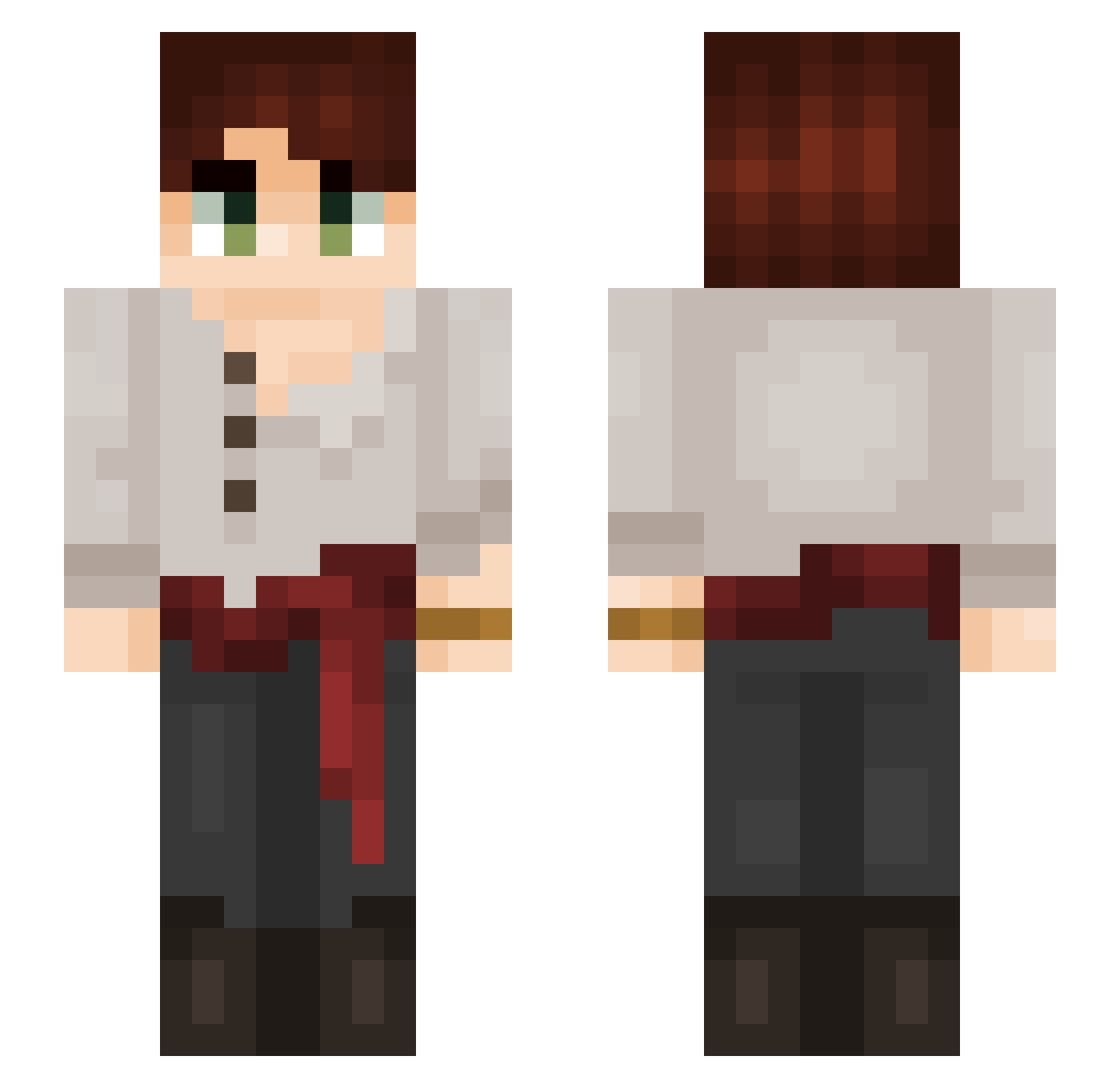 Jckspacy Minecraft skin, front and back view