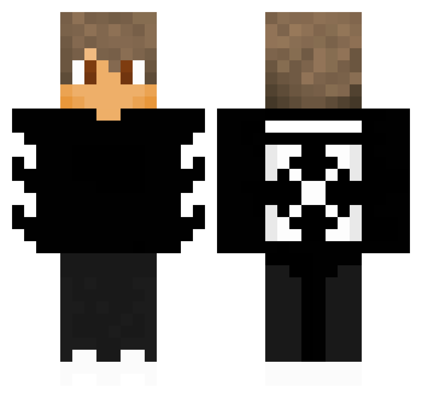 aaronb100 Minecraft skin, front and back view