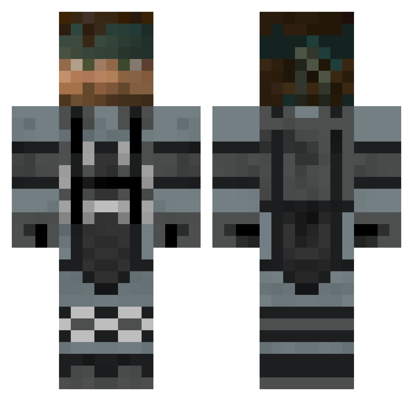 Saig Minecraft skin, front and back view