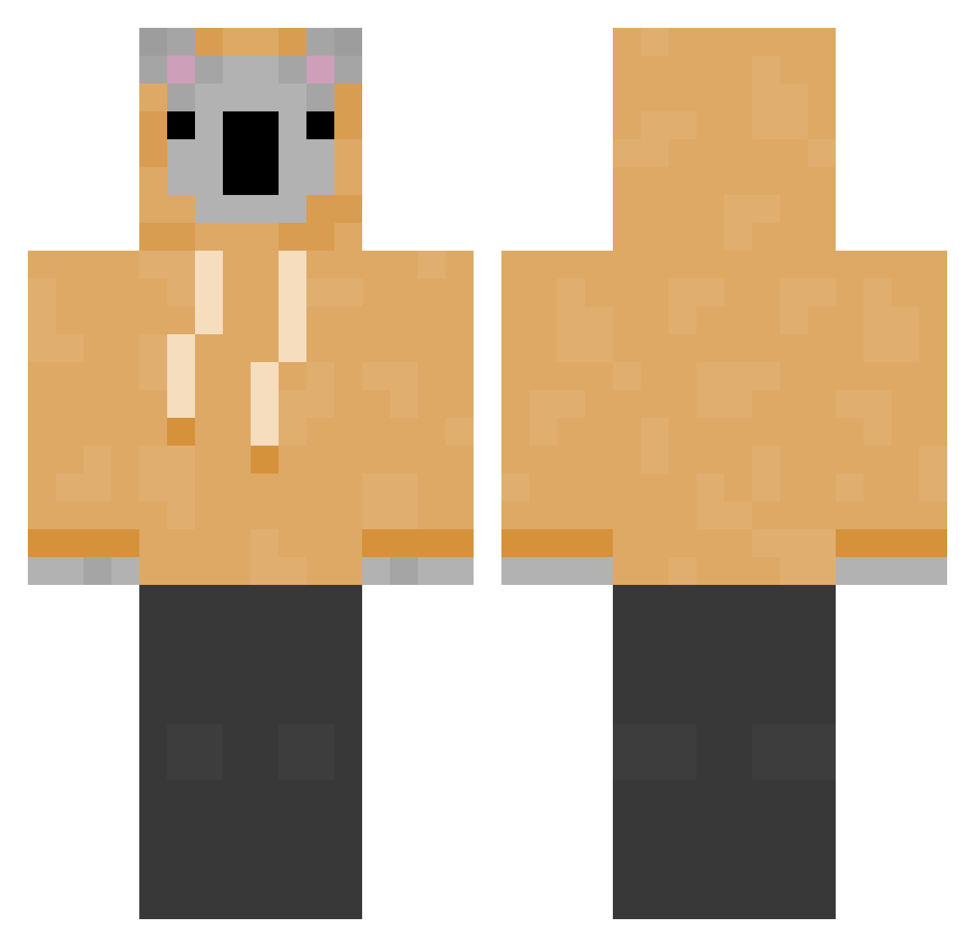 Spectralnight Minecraft skin, front and back view