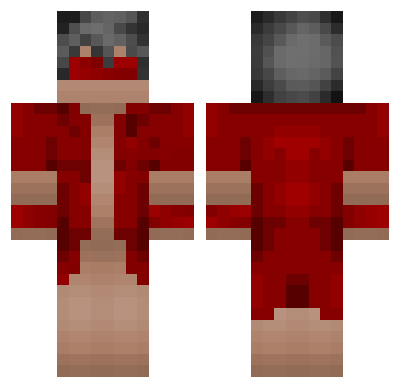 Slowsed Minecraft skin, front and back view