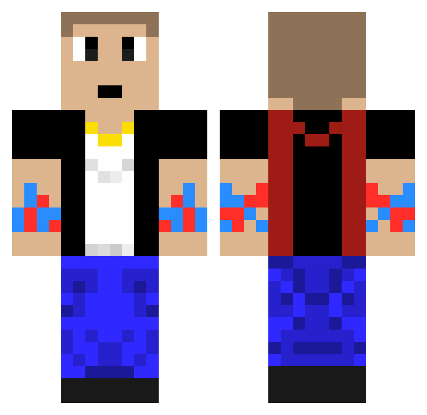 Mbodb Minecraft skin, front and back view