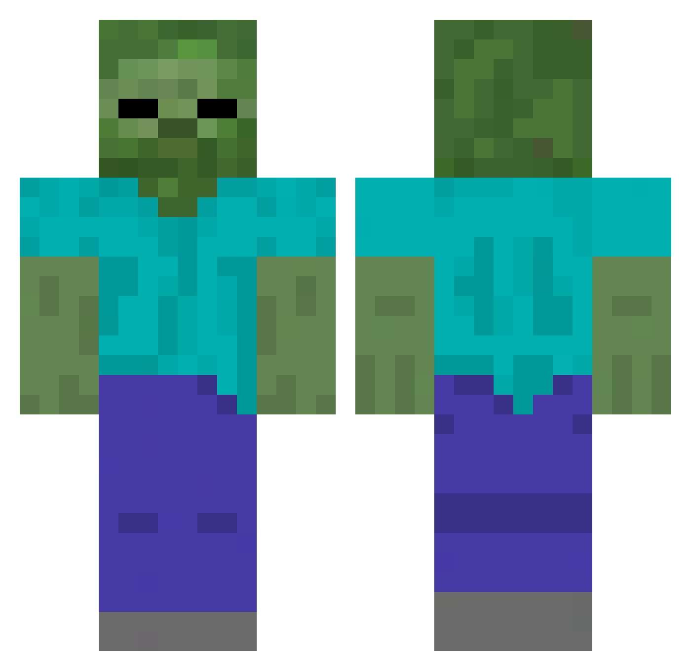 BigHotDog3 Minecraft skin, front and back view