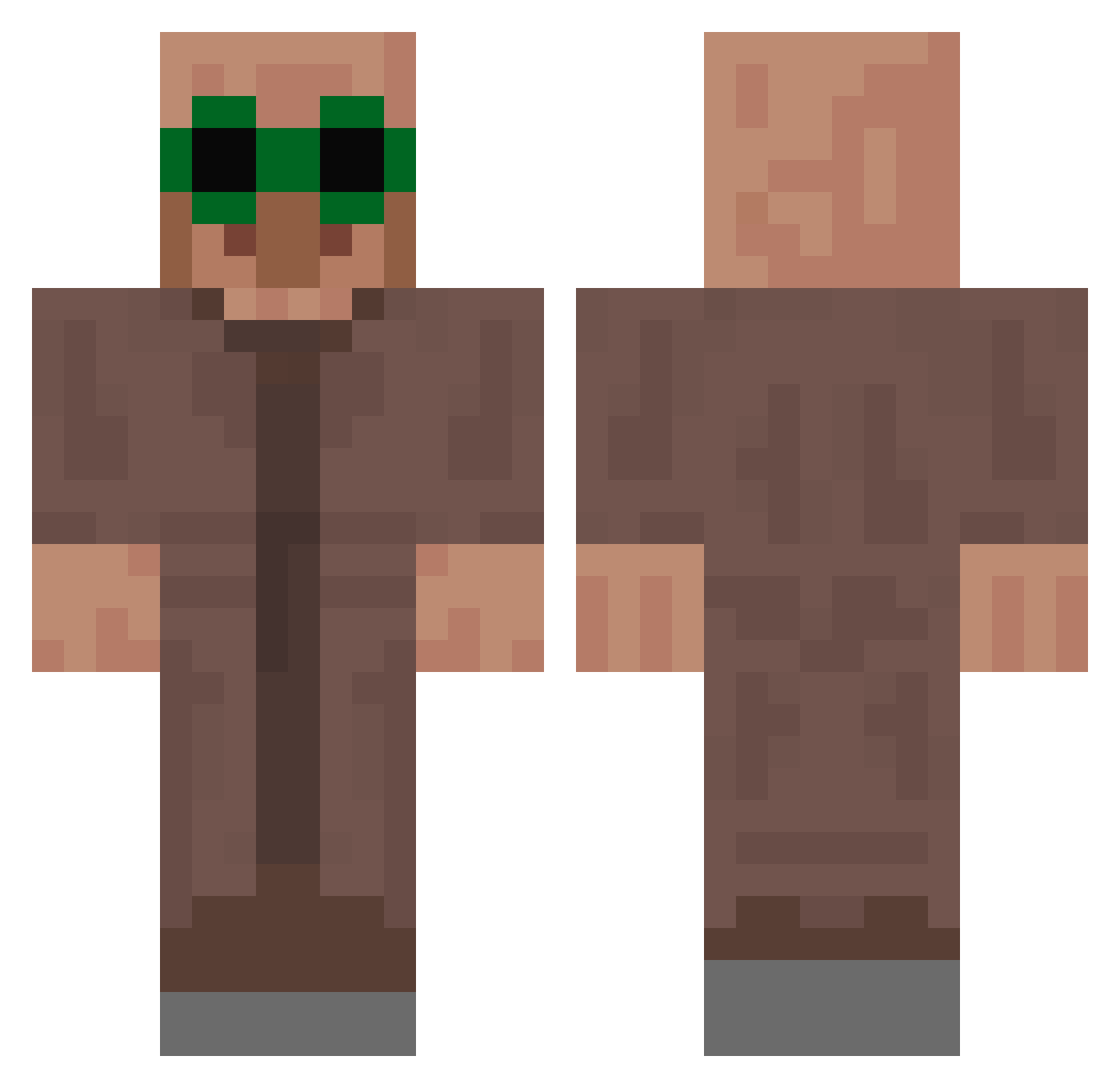 WhiplashDrum1 Minecraft skin, front and back view